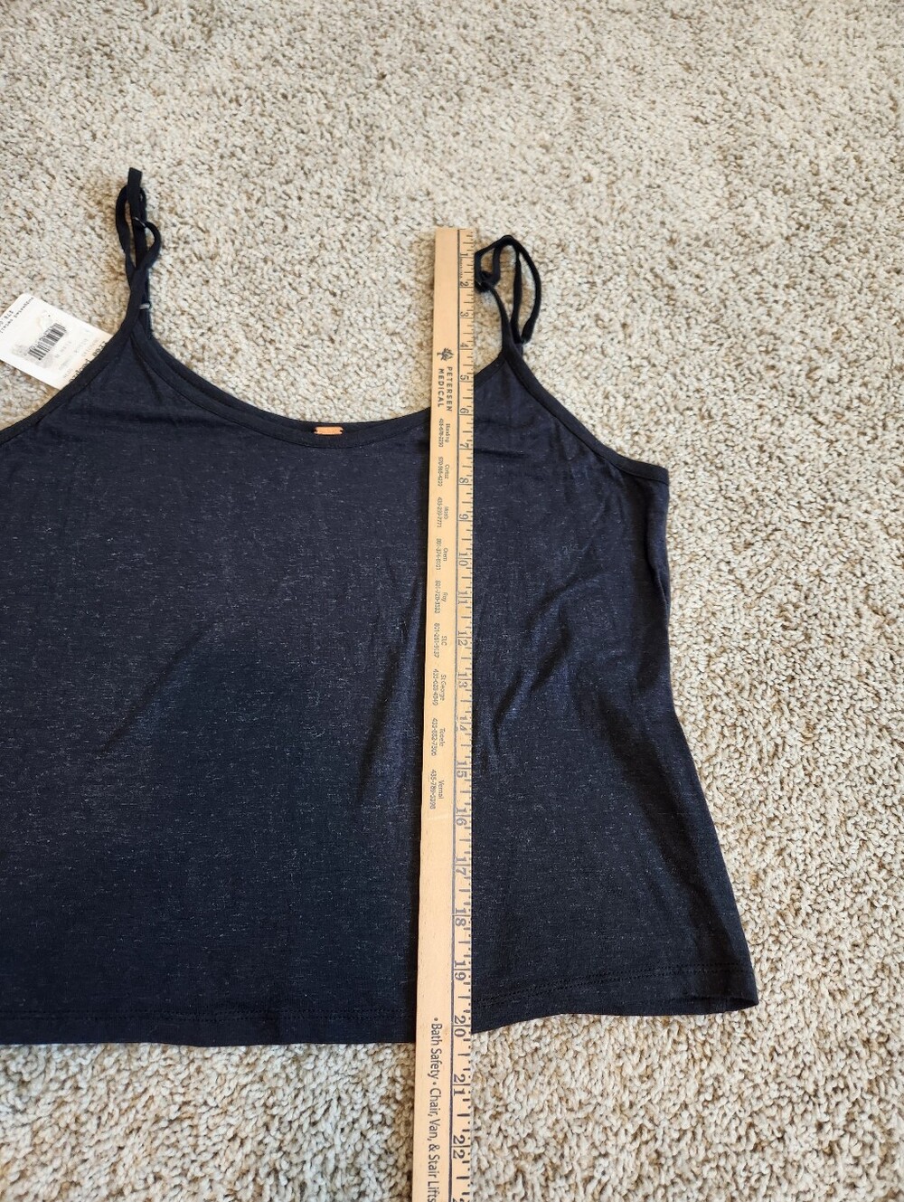 NWT Free People Black Spaghetti Strap Tank Top Size Medium - Picture 5 of 5